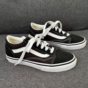 Vans Kids Classic Black and White Sneakers